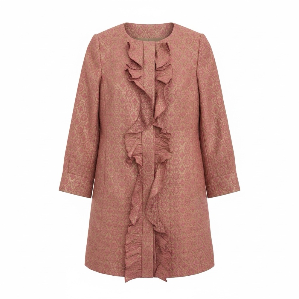 Red Valentino Pink three quarter length collarless coat